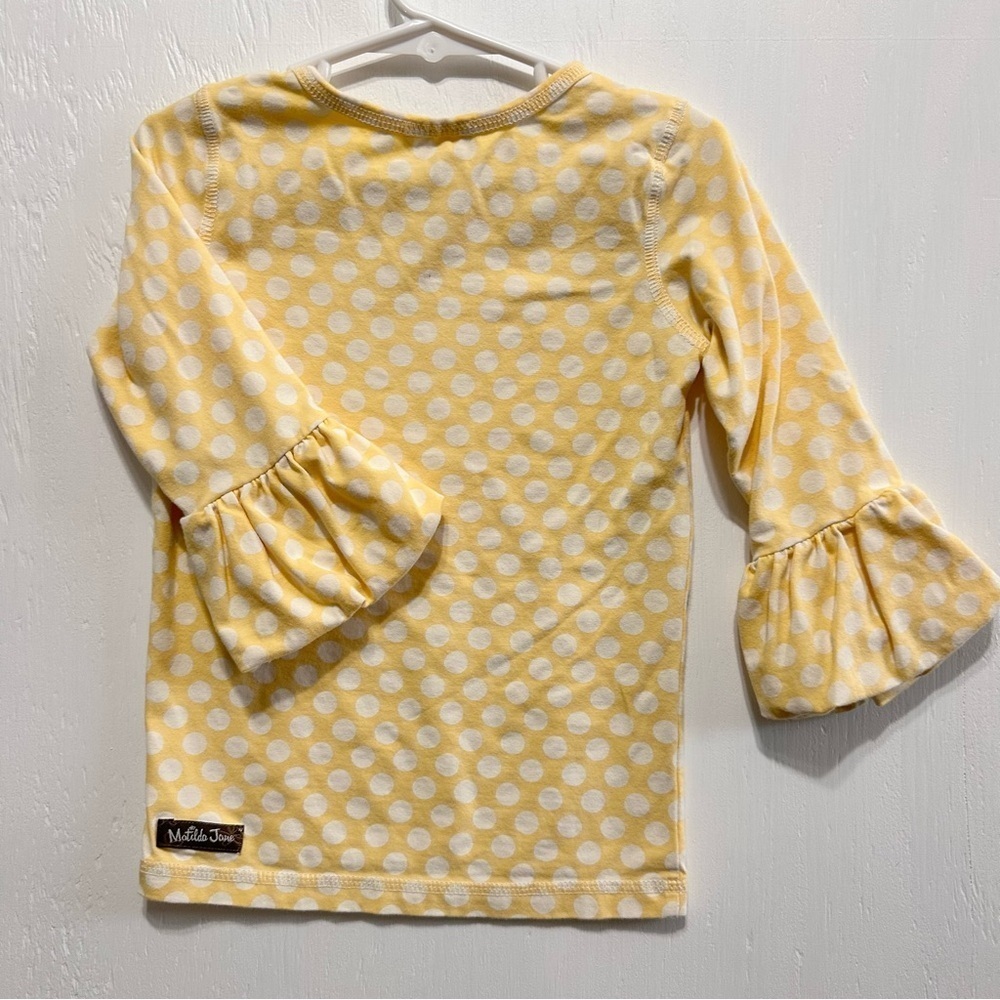 MATILDA JANE • Girls 4  • School Bus  • Yellow Polka Dots Puffer Sleeves TOP - Picture 5 of 8